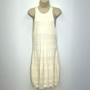Abercrombie & Fitch - Ivory Crochet Sleeveless A Line Racerback Sweater Dress M